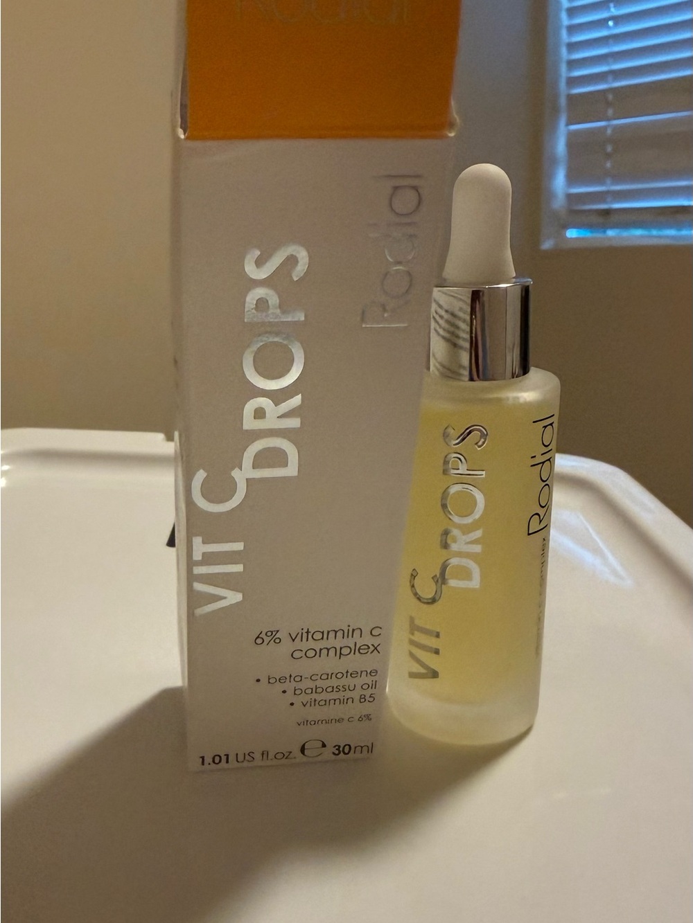 Rodial VIT C DROPS Serum Bottle in Yellow and Silver
